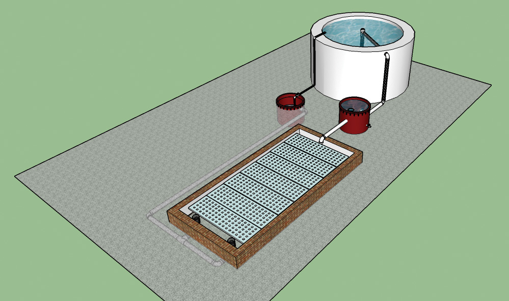 Desenho técnico do sistema de Aquaponia instalado